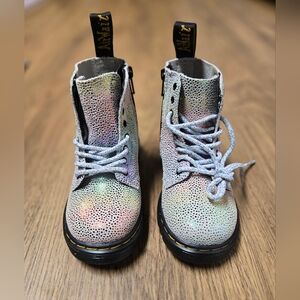Grey/Iridescent Combat Boots New, Original Box, W/O Tags